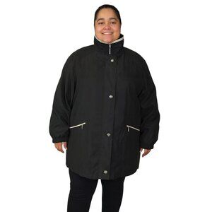 Vintage Fitz-Wright Women's Black Lined Parka Plus Size 3X